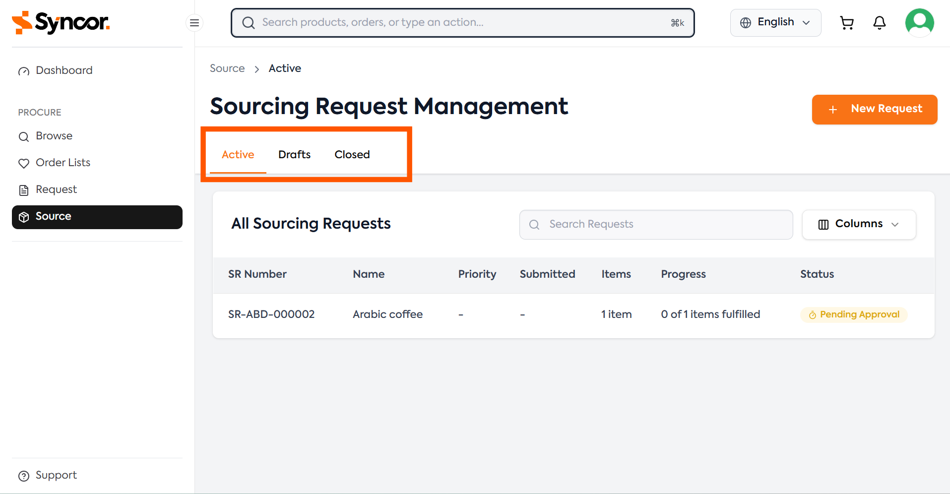 Finding Sourcing Requests Finding Sourcing Requests