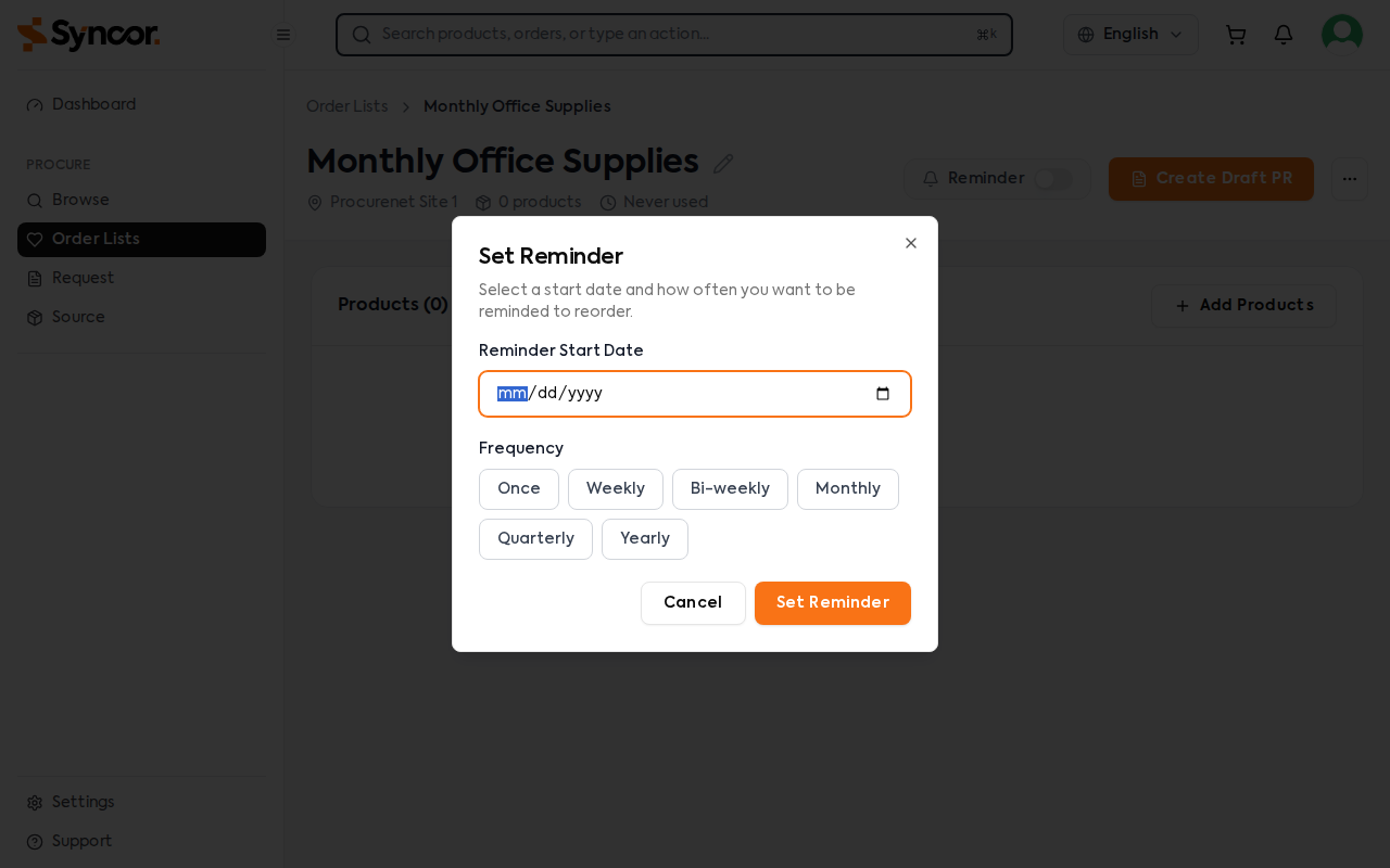 Set Reminder Modal